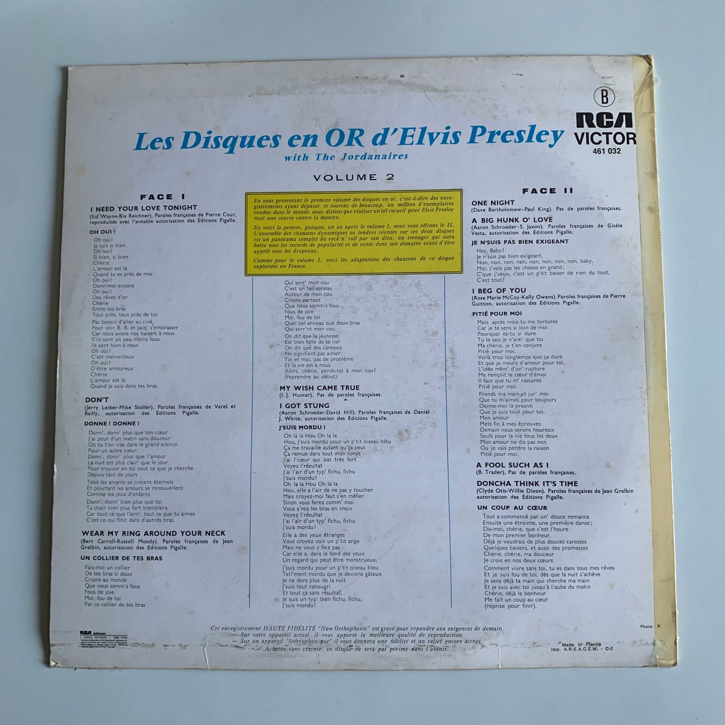 Elvis Presley - Elvis' Gold Records - Volume 2 - LP 1974 Occasion