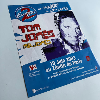 Affiche Originale Concert Tom Jones 2003 - Page de Magazine 30x23cm