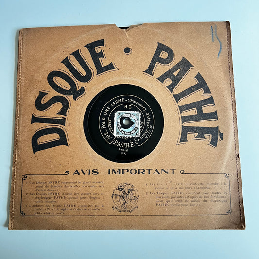 Disque Pathé - Pour Une Larme / Aubade - 25cm
