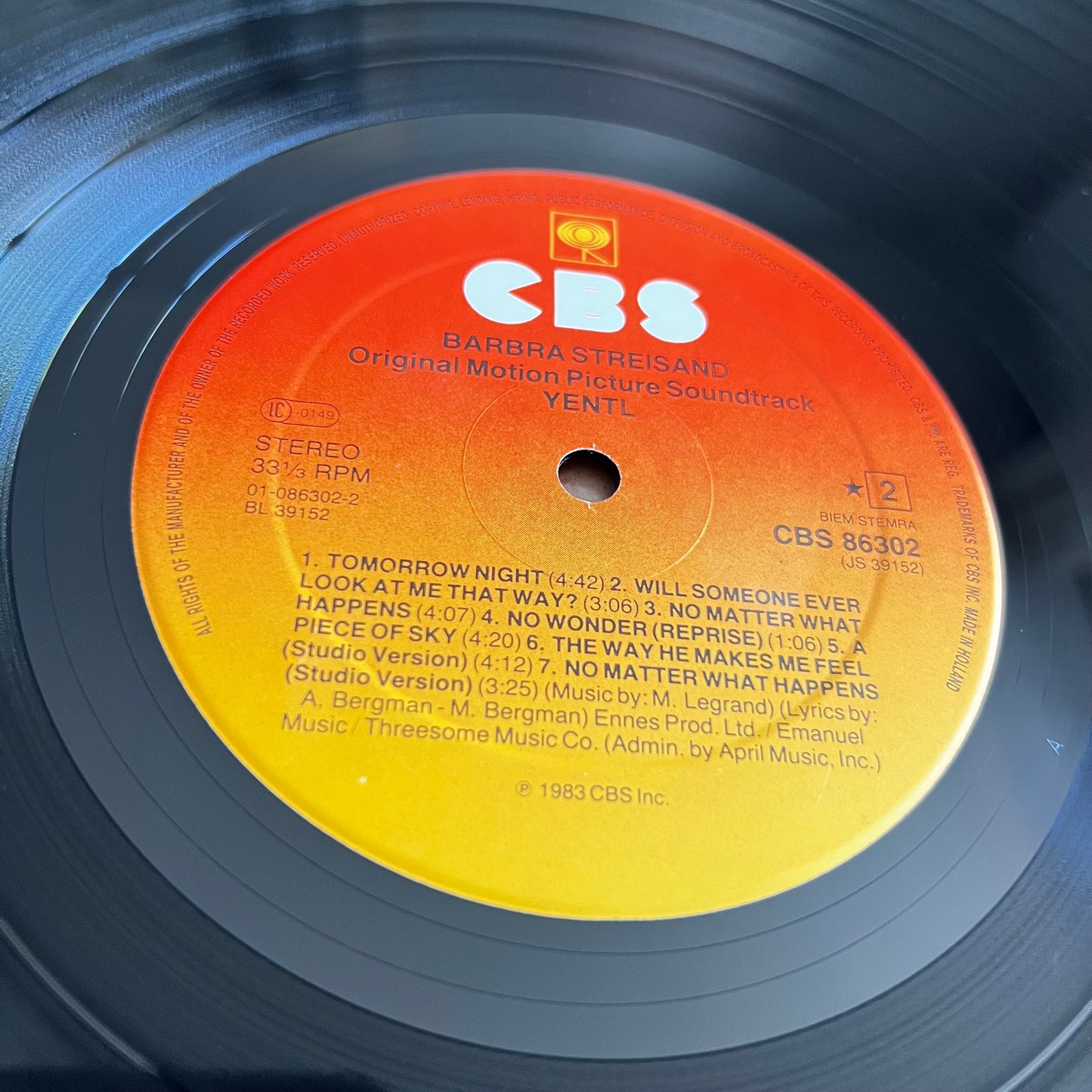 Barbra Streisand - Yentl - Original Motion Picture Soundtrack - LP 1983