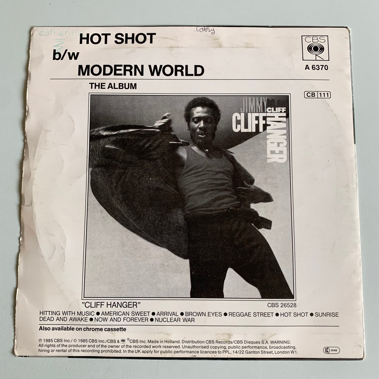Jimmy Cliff - Hot Shot - 1985 Occasion