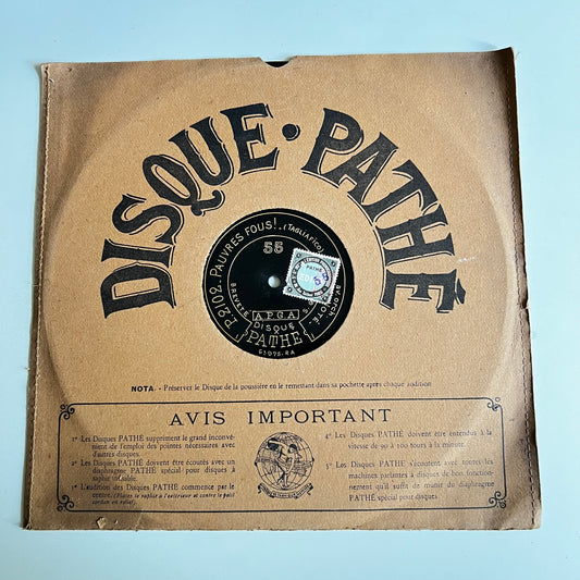 Disque Pathé - Pauvres Fous - La Voix Des Chênes - 29cm