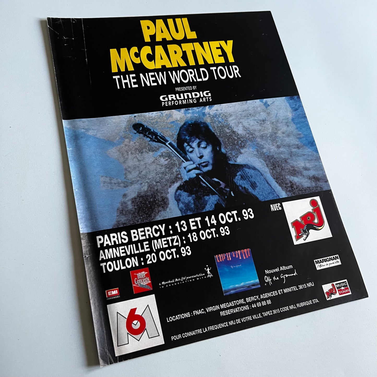 Affiche Originale Concert Paul McCartney 1993 - Page de Magazine 30x23cm