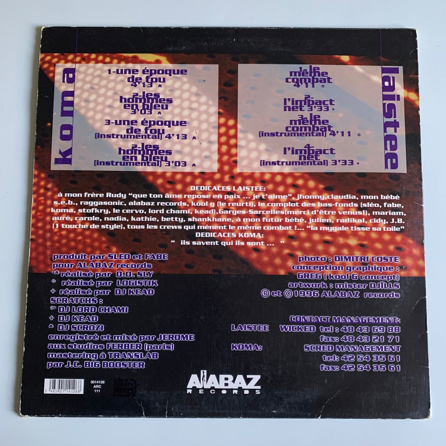 Koma - Laistee - Une Epoque De Fou / Le Même Combat - Single 1997