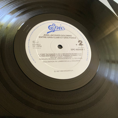 Jean Jacques Goldman - Entre Gris Clair et Gris Foncey - Double LP 1987 Occasion