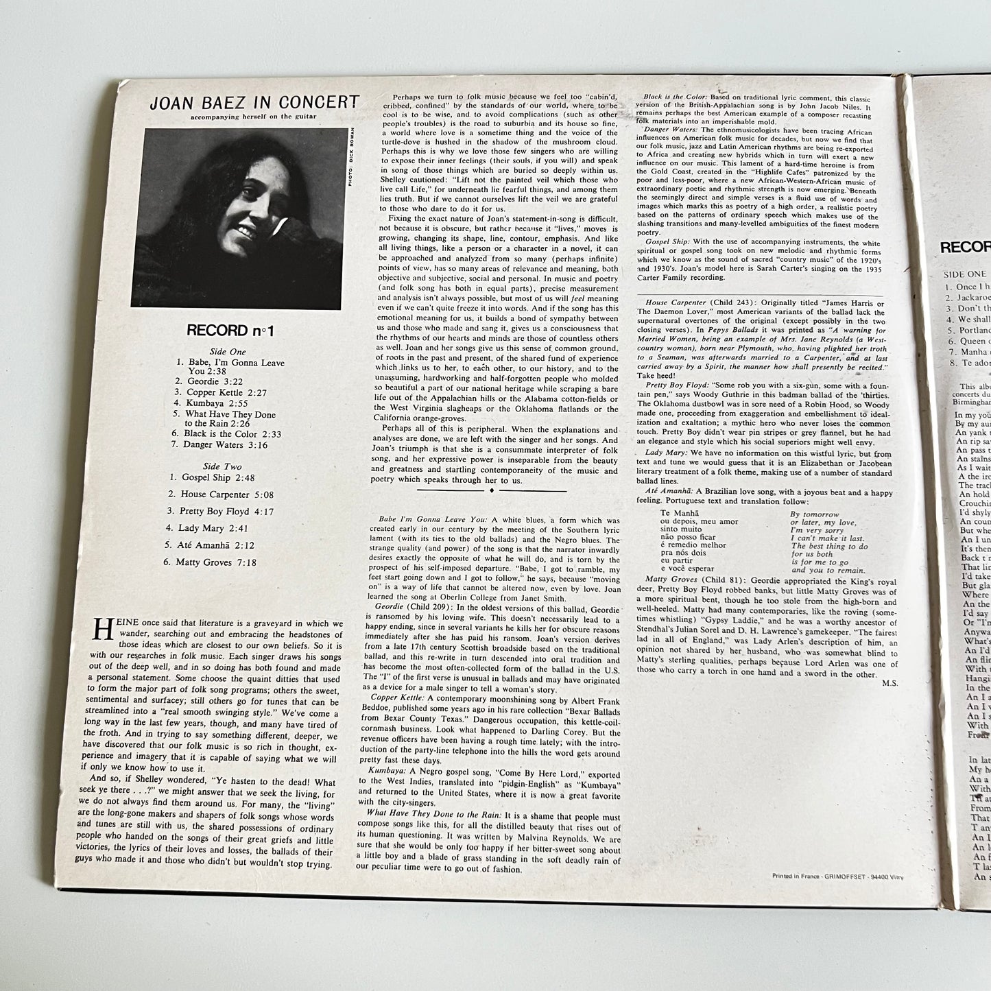 Joan Baez - In Concert - Double LP