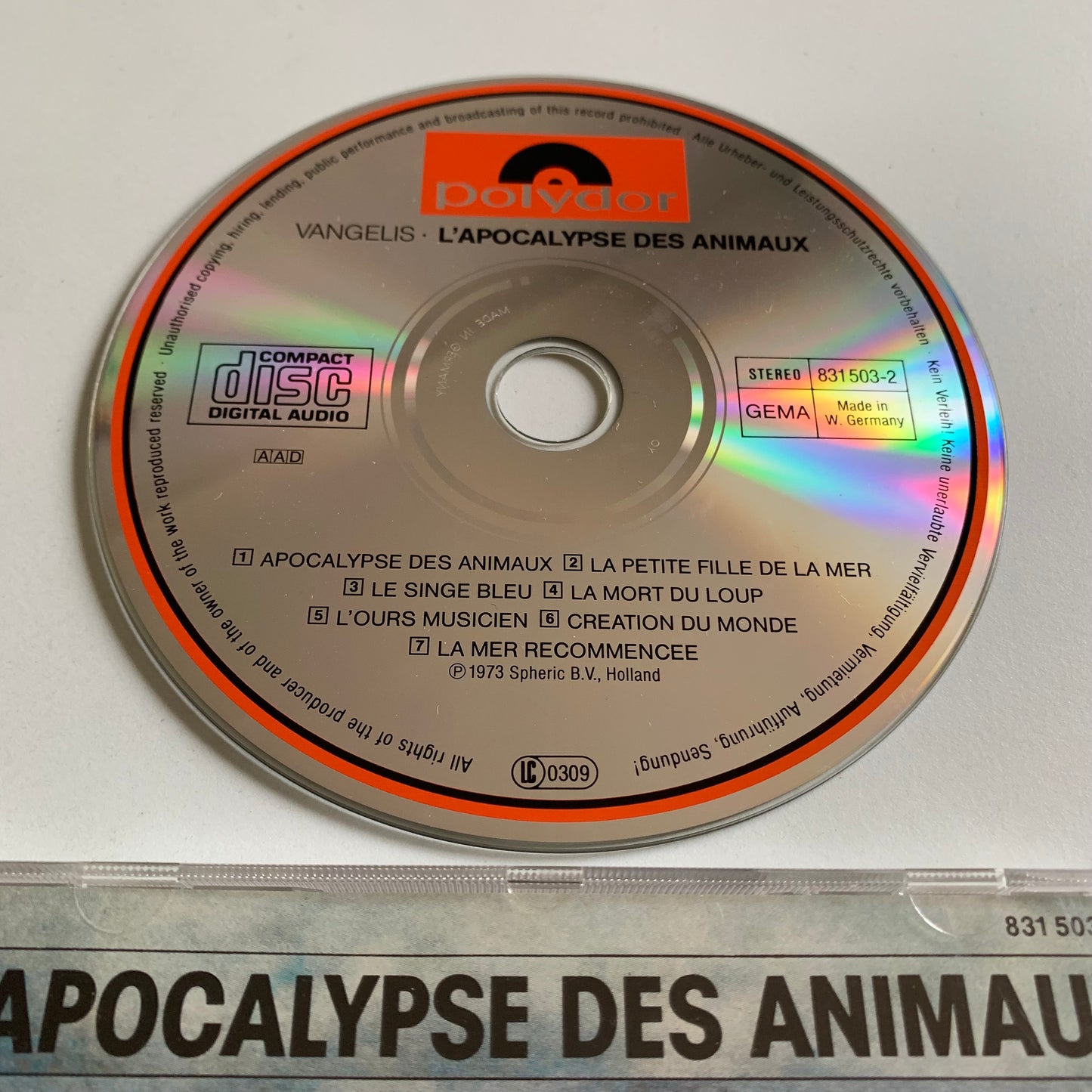 CD - Vangelis - L'Apocalypse Des Animaux - Occasion
