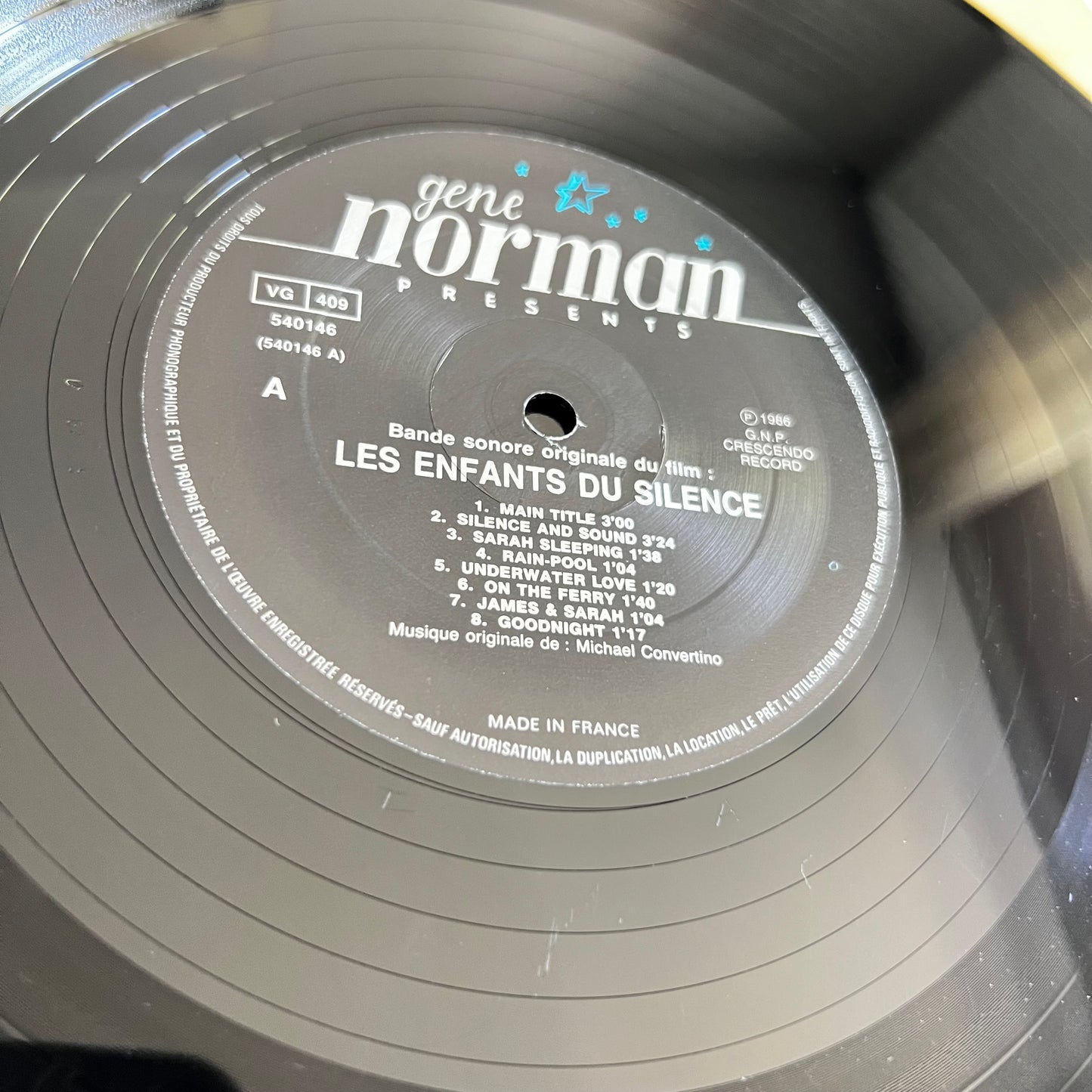 Les Enfants Du Silence (Children Of A Lesser God), Bande Originale Du Film - LP 1987