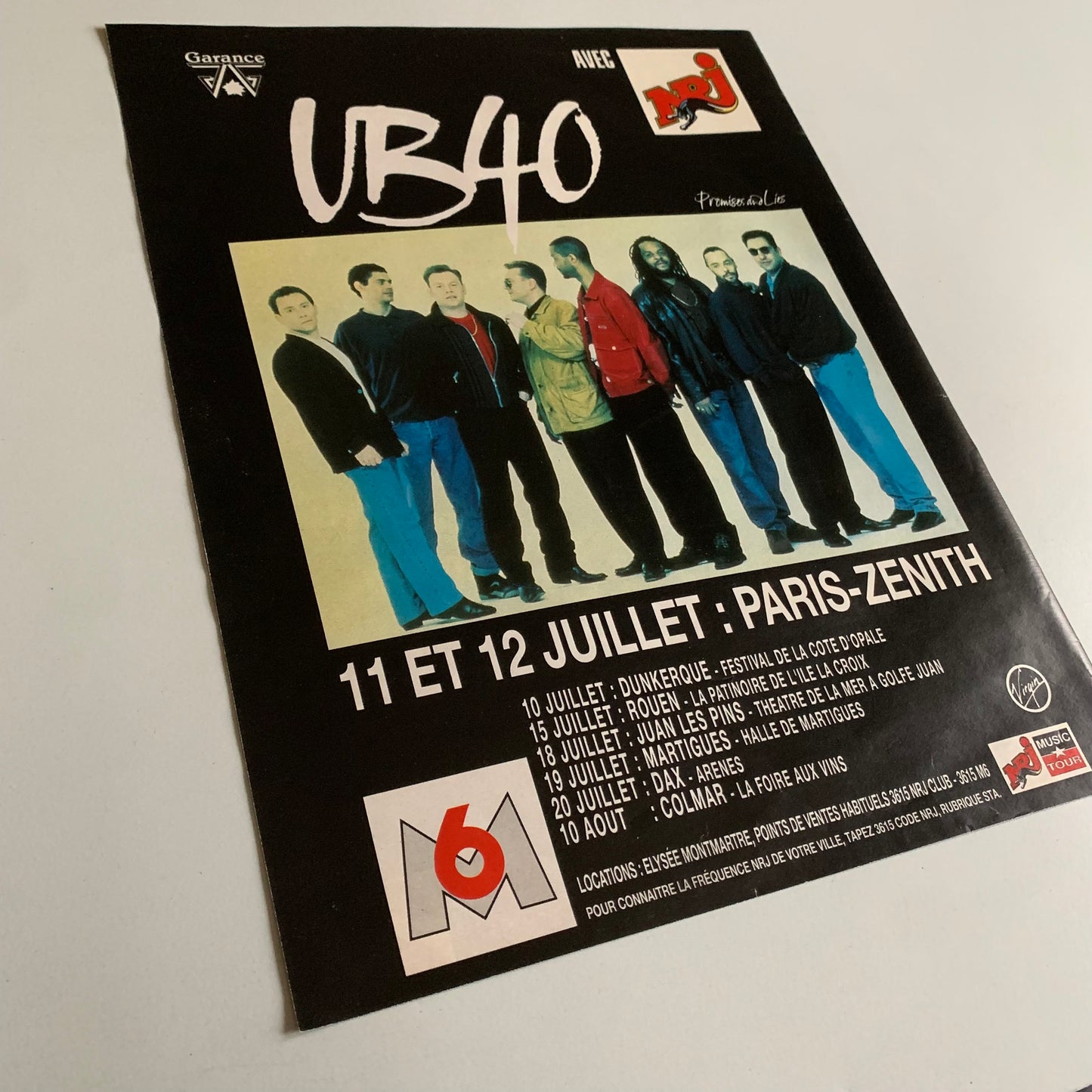 Affiche Originale UB40 - 11 & 12 Juillet 1994 Paris Zénith - Page de Magazine 30x23cm