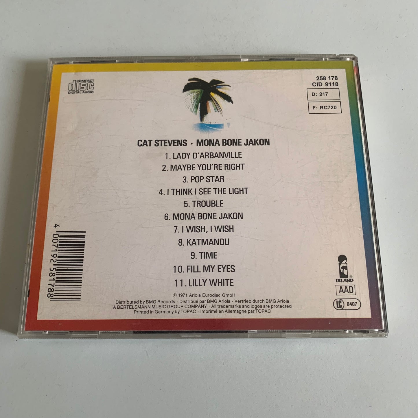 CD - Cat Stevens - Mona Bone Jakon - 1987 Occasion