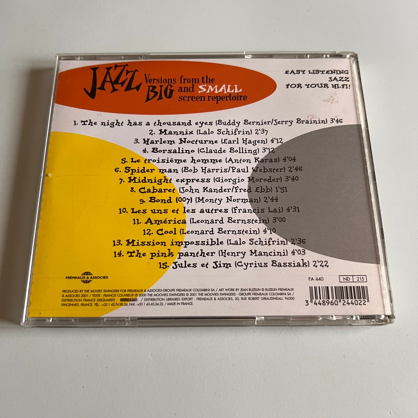 CD - The Movies Swingers - Jazz Versions From The Big And Small Screen Repertoire - 2001