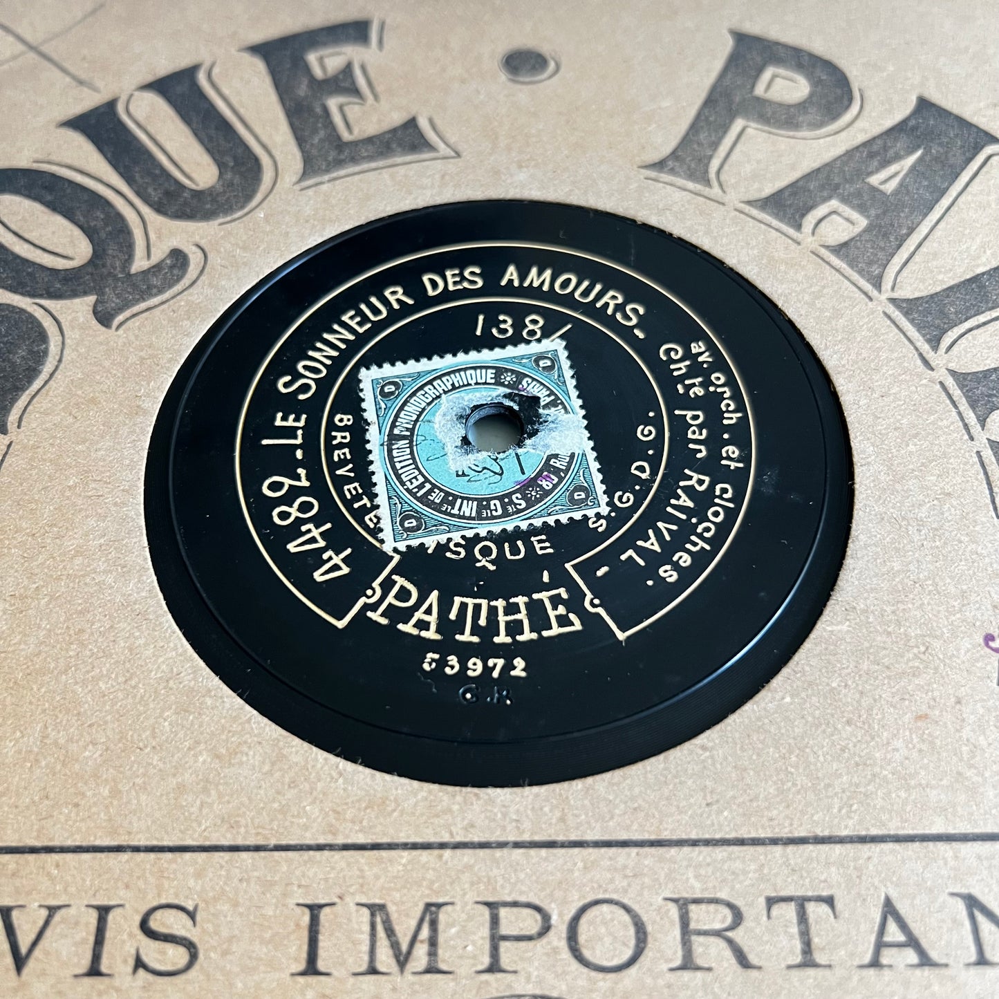 Disque Pathé - Le Sonneur Des Amours - Une Page D’Amour - 25cm