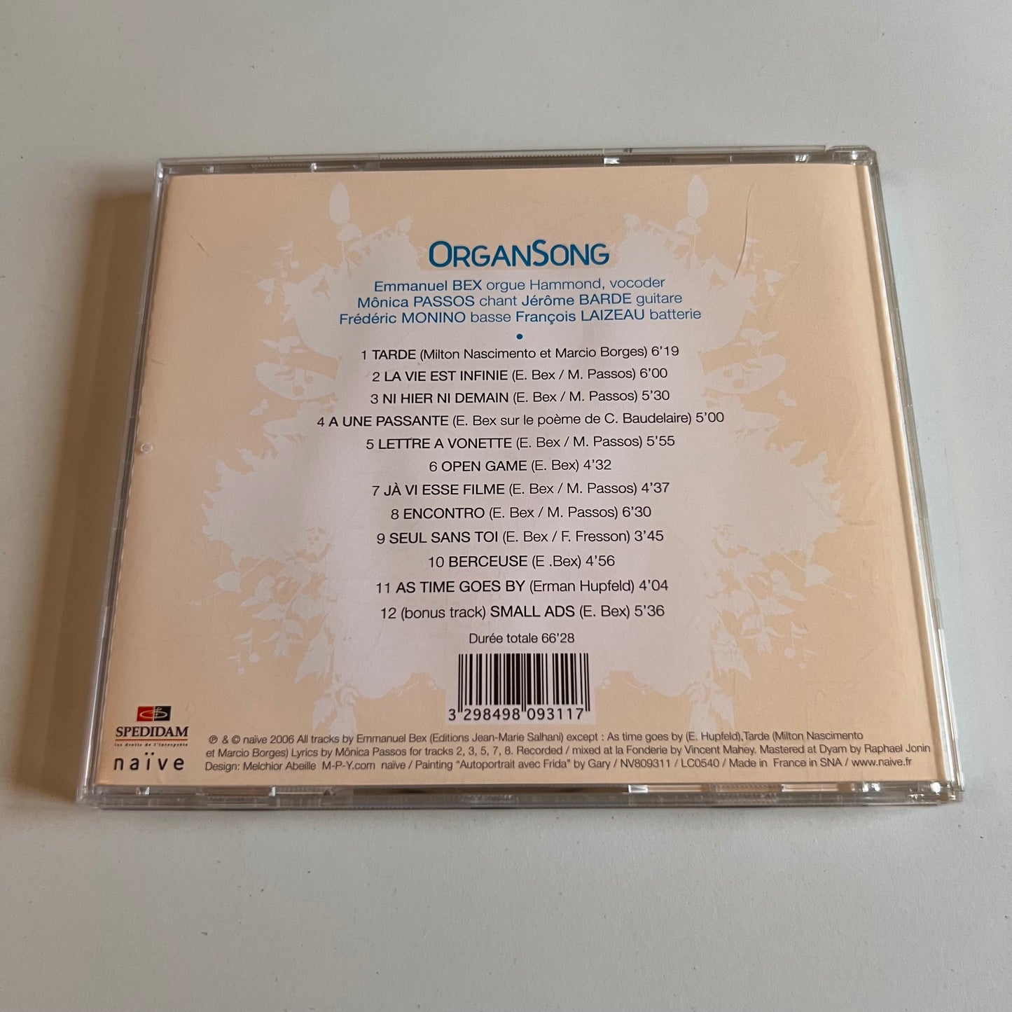 CD - Emmanuel Bex - Mônica Passos - OrganSong - 2006