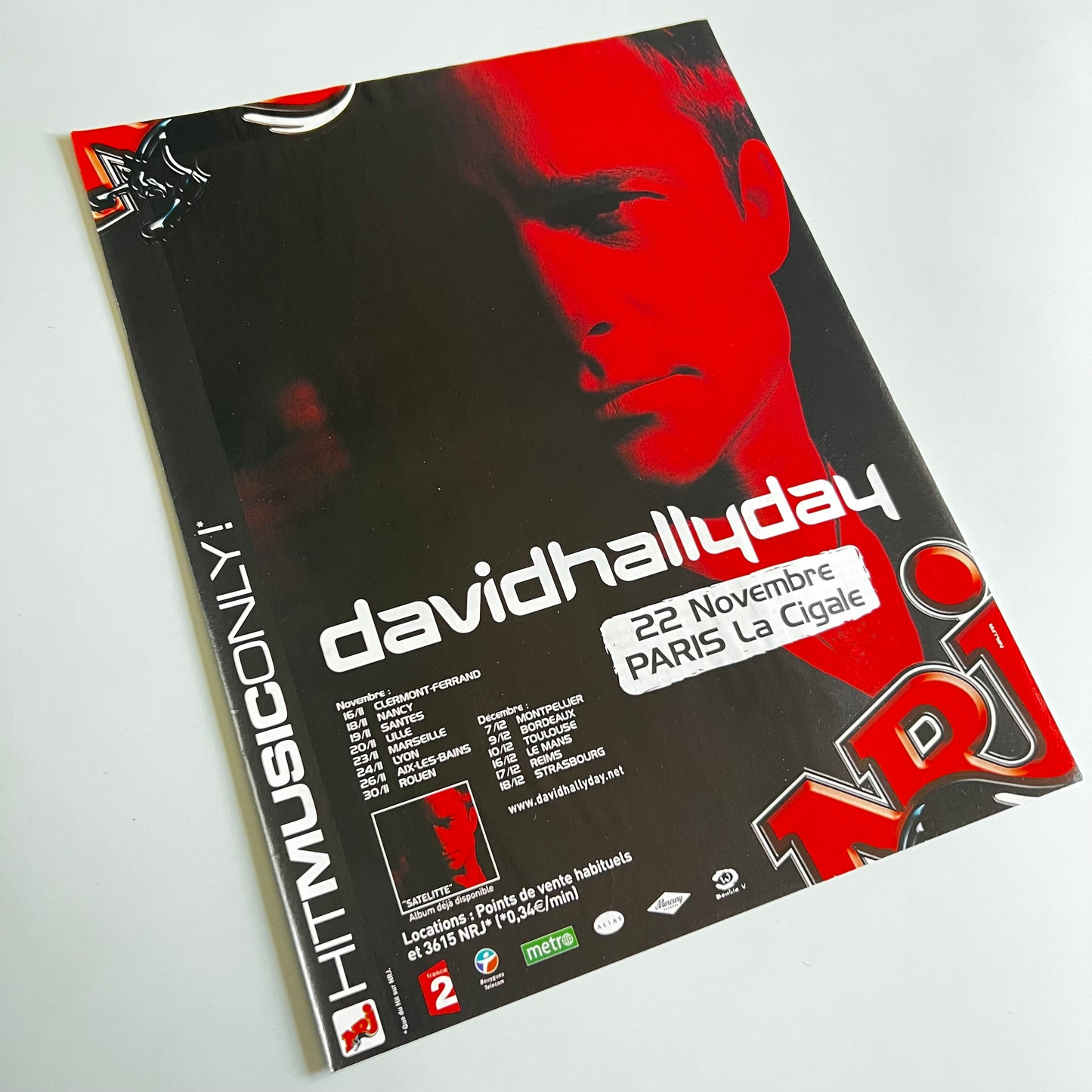 Affiche Originale Concert David Hallyday - Page de Magazine 30x23cm