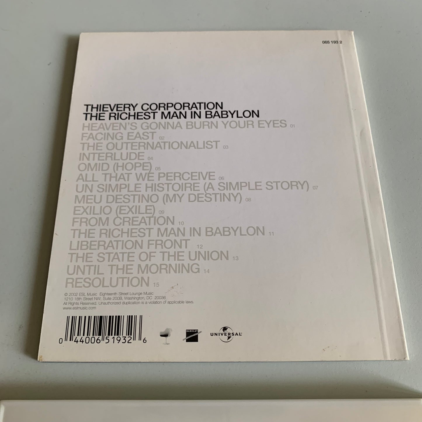 CD - Thievery Corporation - The Richest Man In Babylon - 2002 Occasion