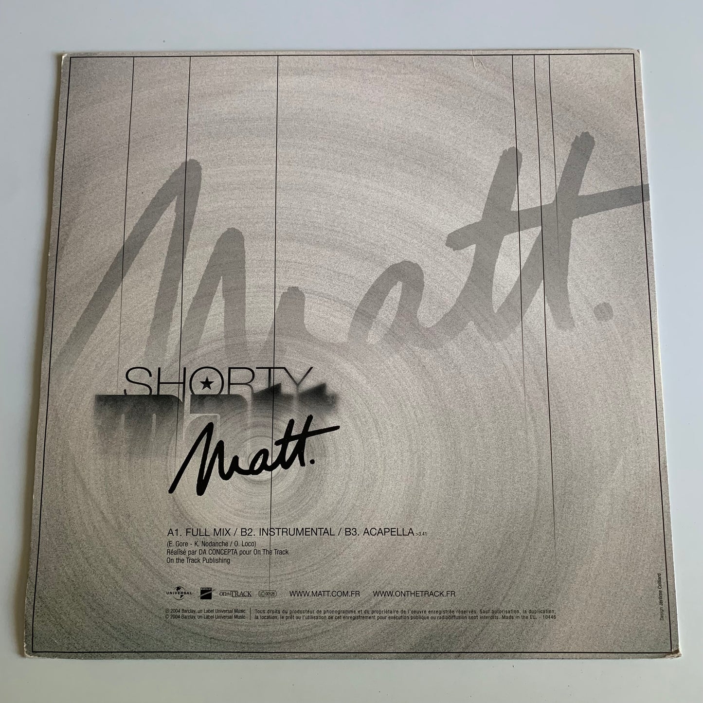 Matt - Shorty - Maxi Single 12” 2004 Occasion