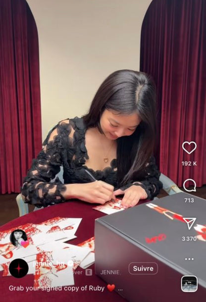 Jennie - Ruby - Blackpink - Photocard Carte Dédicacé Signed