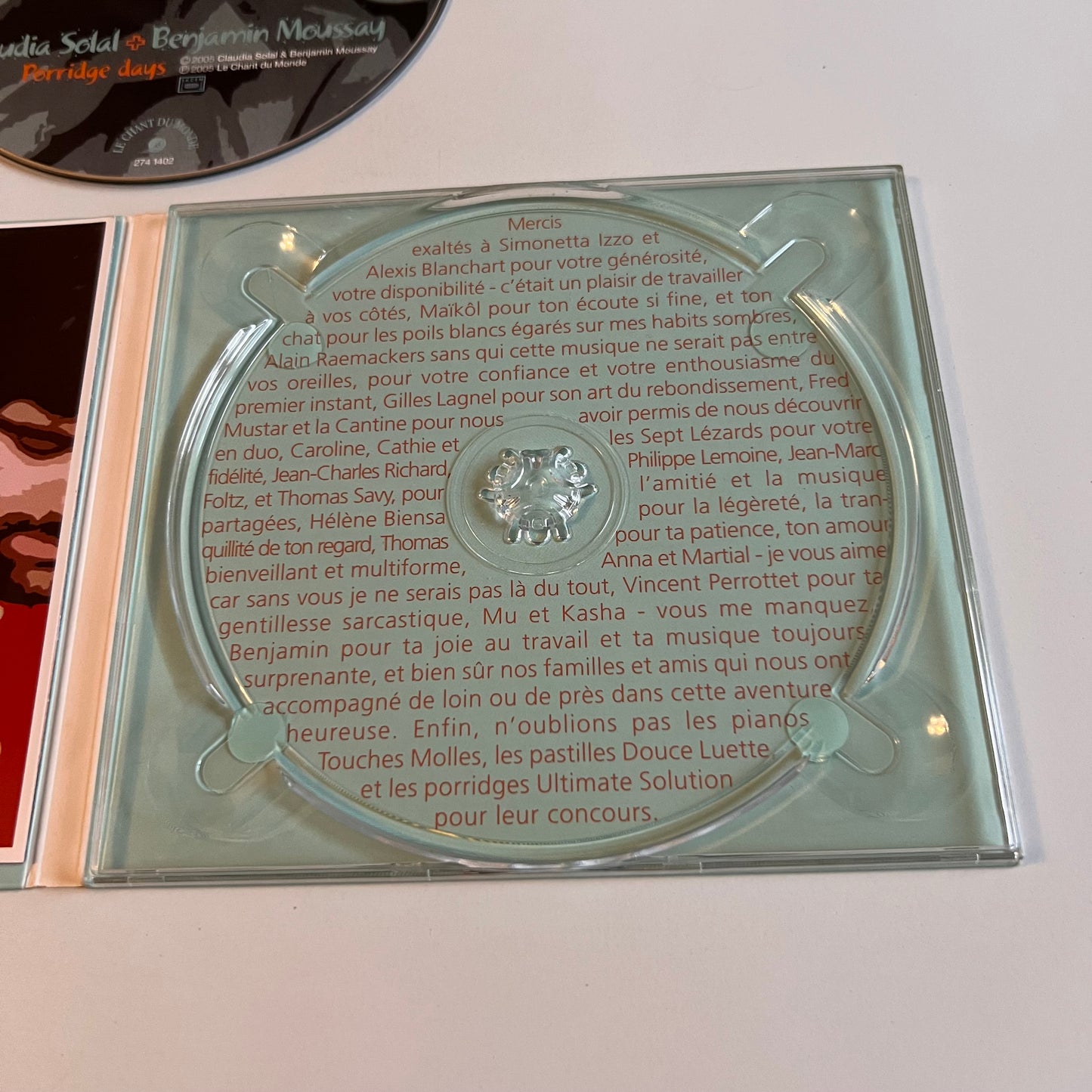 CD - Claudia Solal - Benjamin Moussay - Porridge Days - 2005