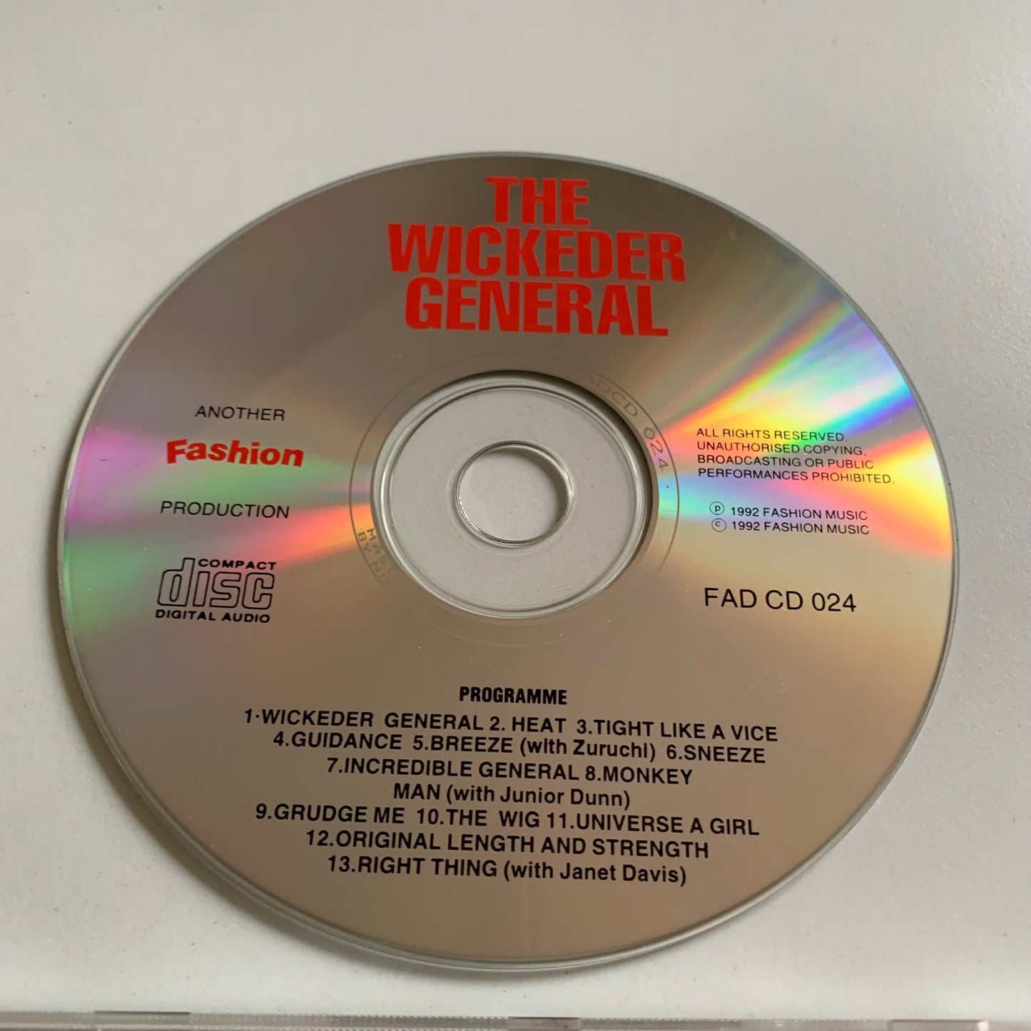 CD - General Levy - The Wickeder General - 1992