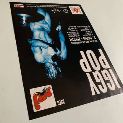 Affiche Originale Iggy Pop - Concert 1995 - Page de Magazine 30x23cm