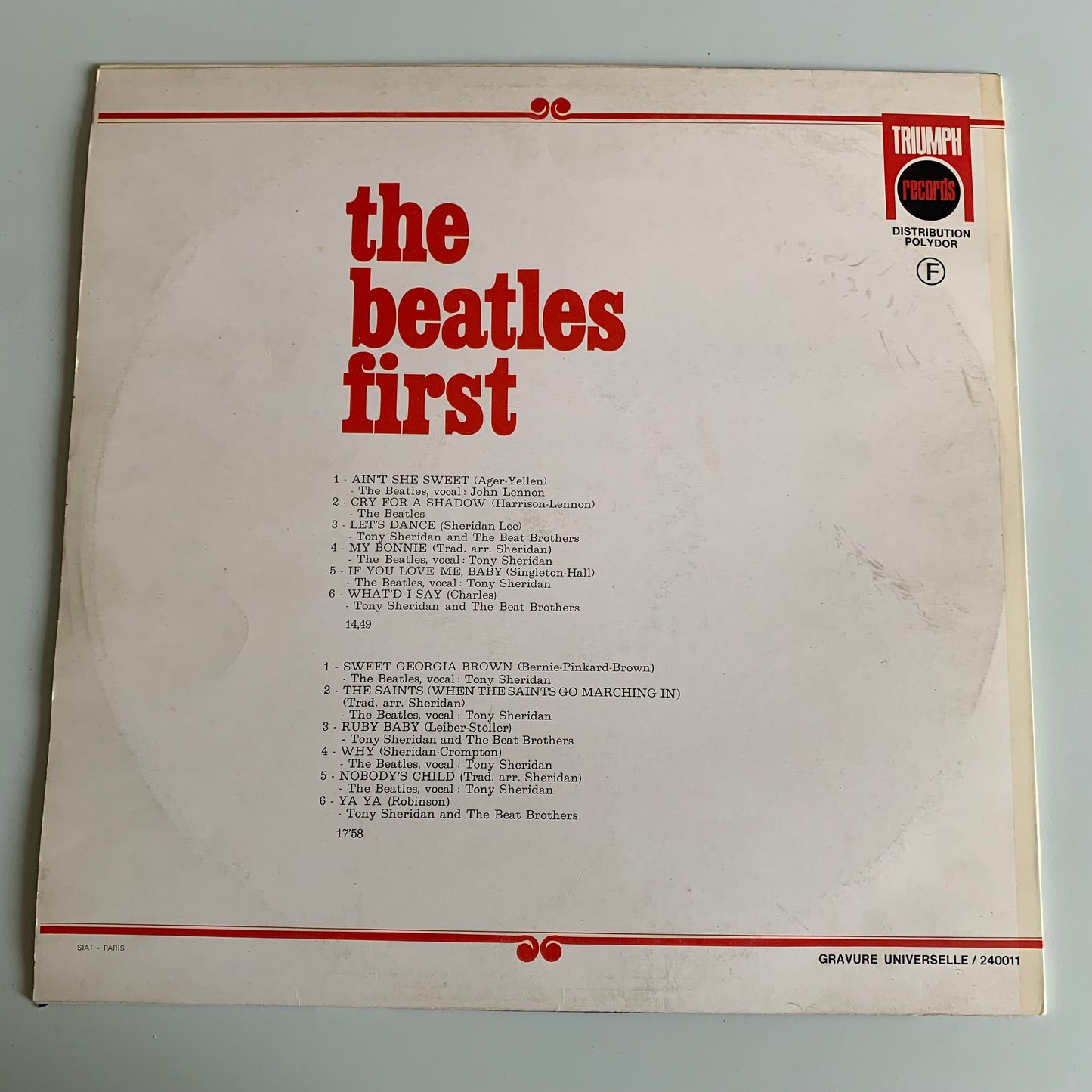 The Beatles - The Beatles First - LP 1969 Occasion