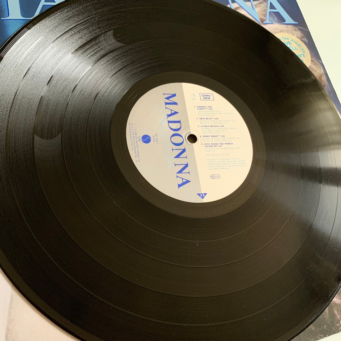 Madonna - True Blue - LP 1986 
Occasion