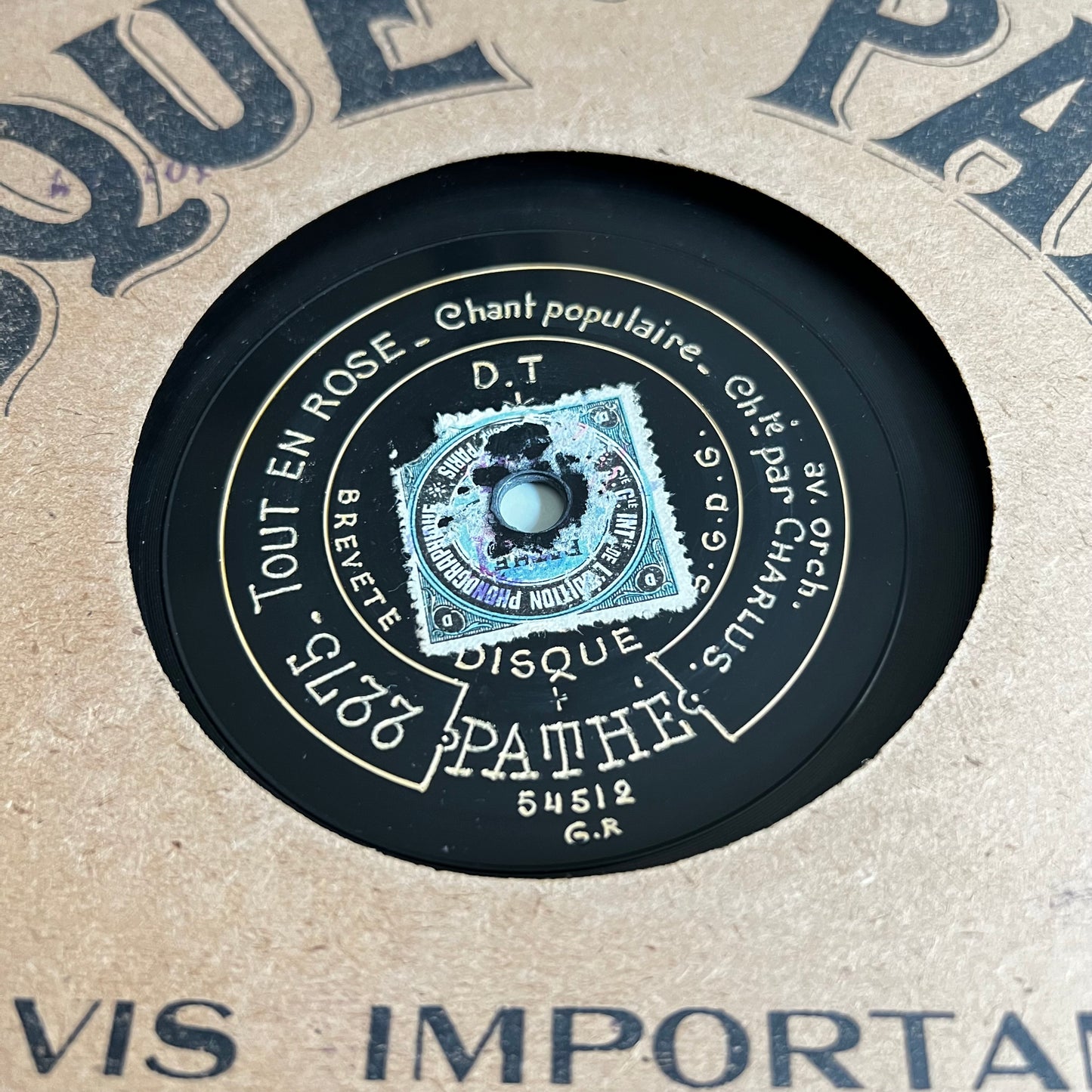 Disque Pathé - Tout En Rose - En Revenant De Longchamp - 25cm