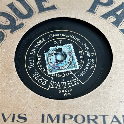 Disque Pathé - Tout En Rose - En Revenant De Longchamp - 25cm
