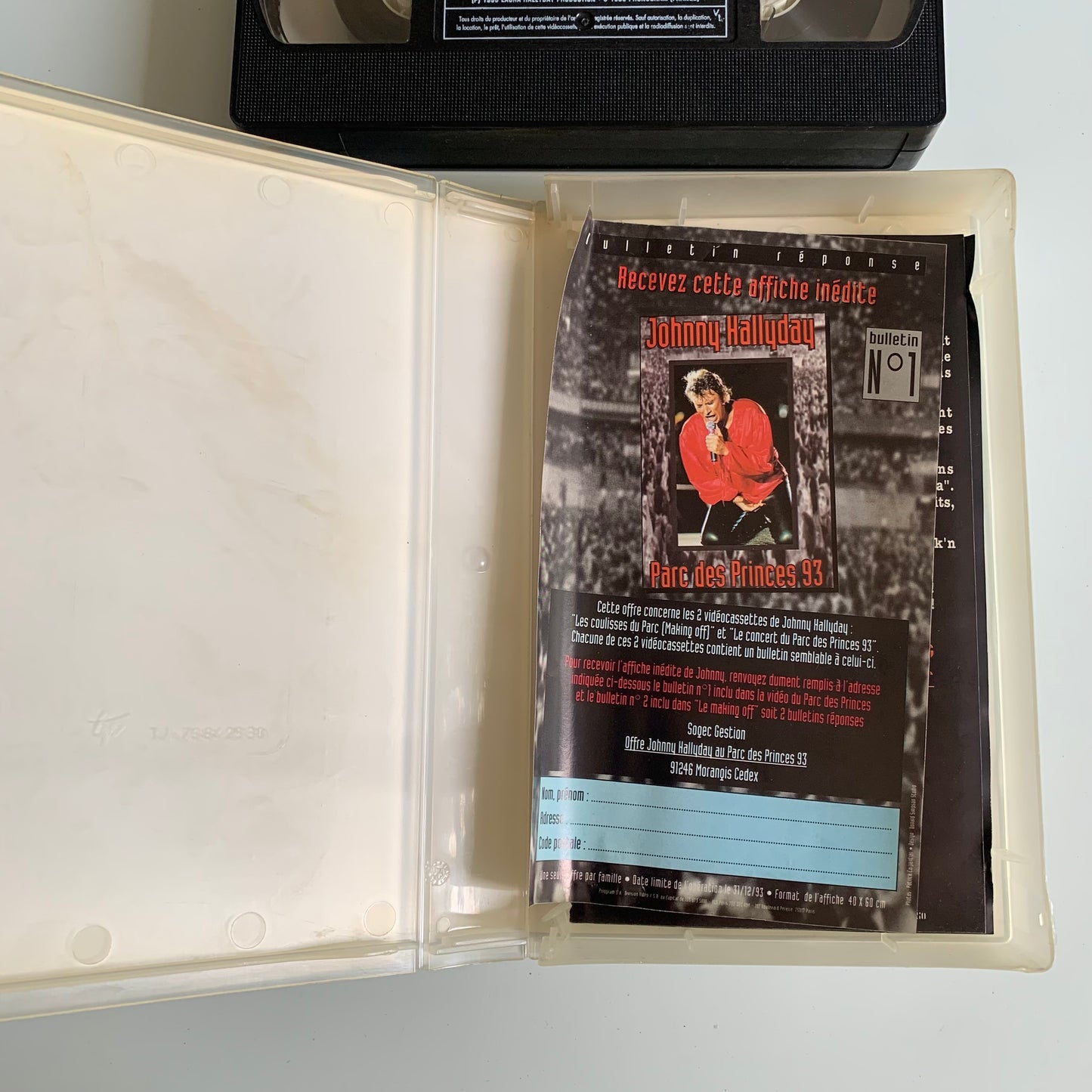 Johnny Hallyday - Parc Des Princes 1993 - VHS Occasion