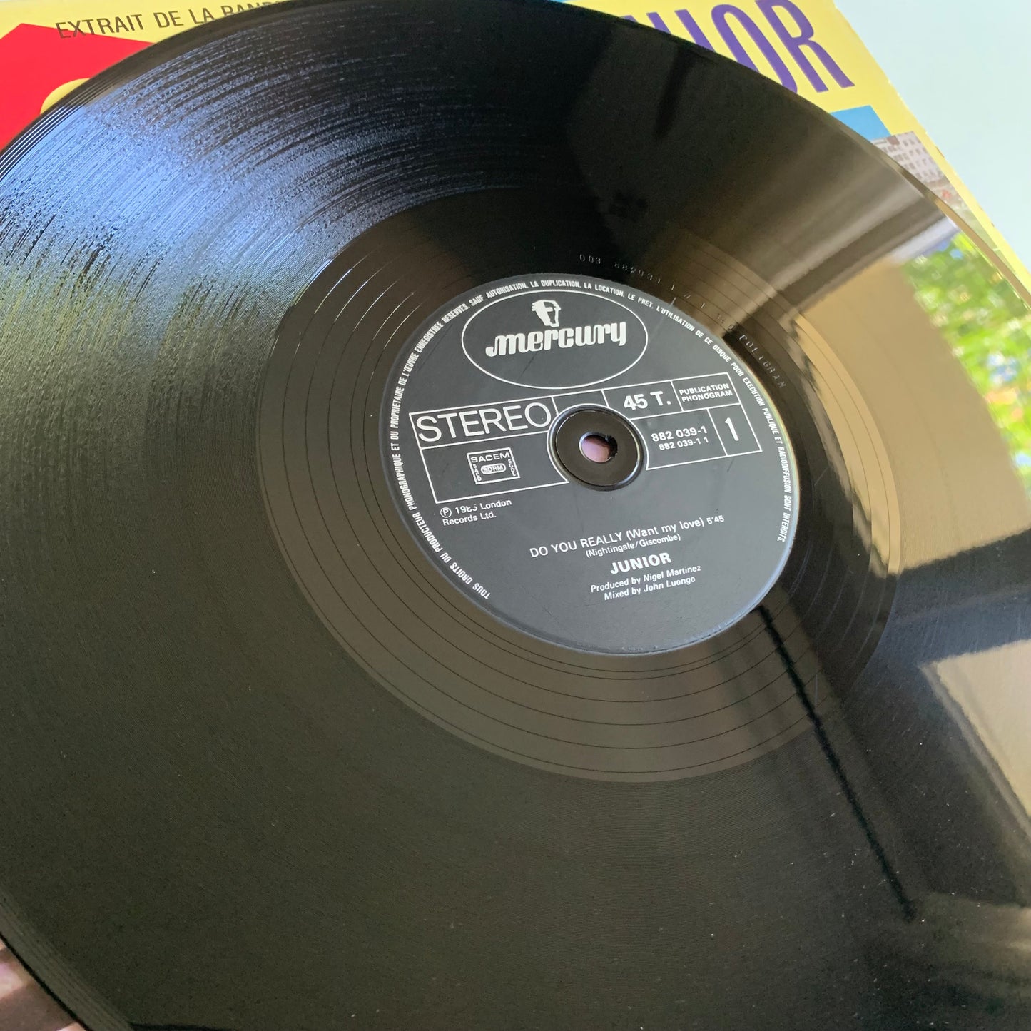 Junior - Do You Really (Want My Love) - Maxi 45t. 1985 Occasion