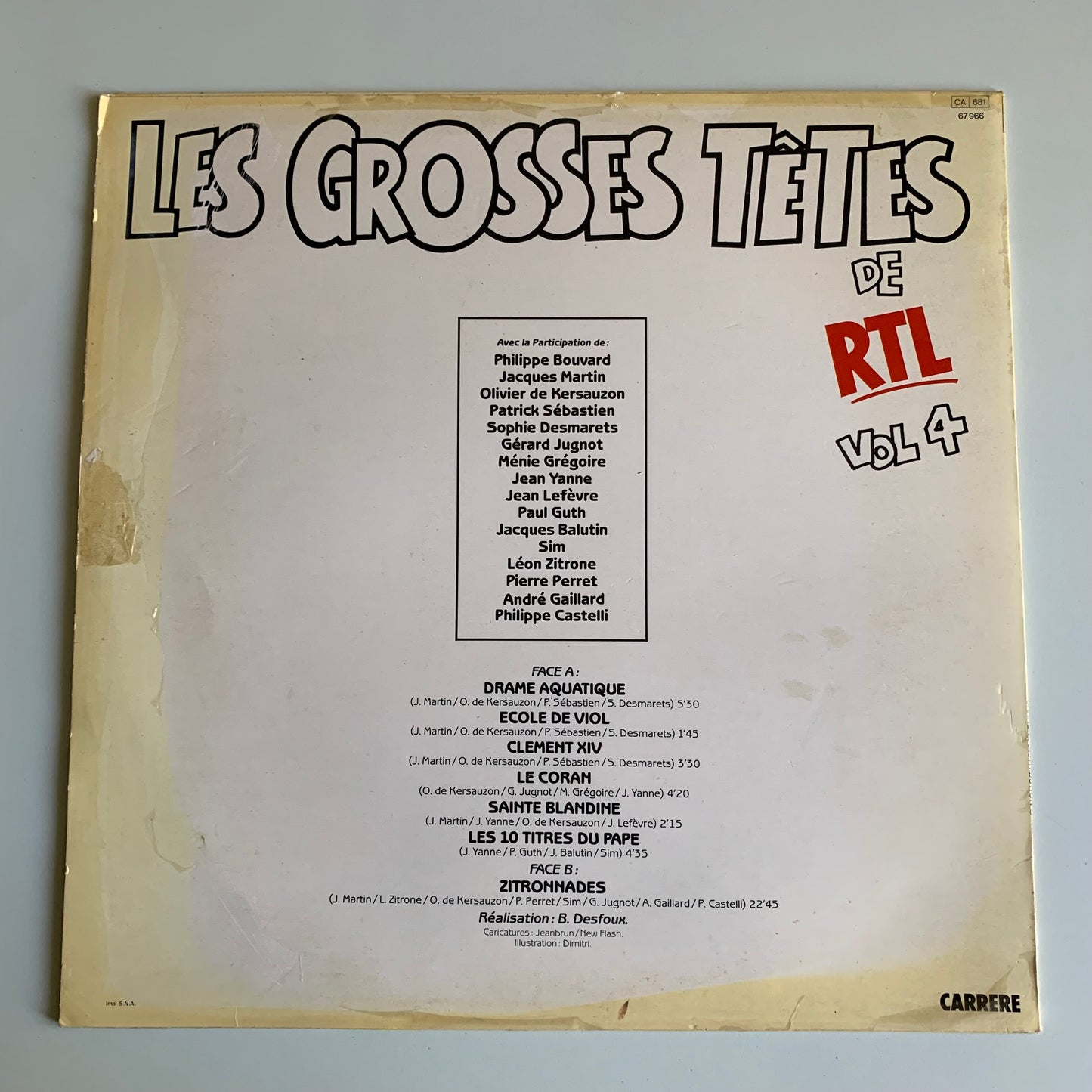 Les Grosses Têtes - Les Grosses Têtes De RTL Vol 4 - 33 tours 1983 Occasion