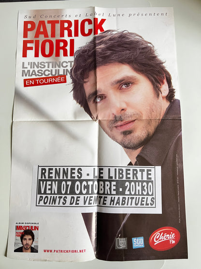 Affiche Poster Original Concert Patrick Fiori L’Instinct Masculin 2010 - 60x40cm