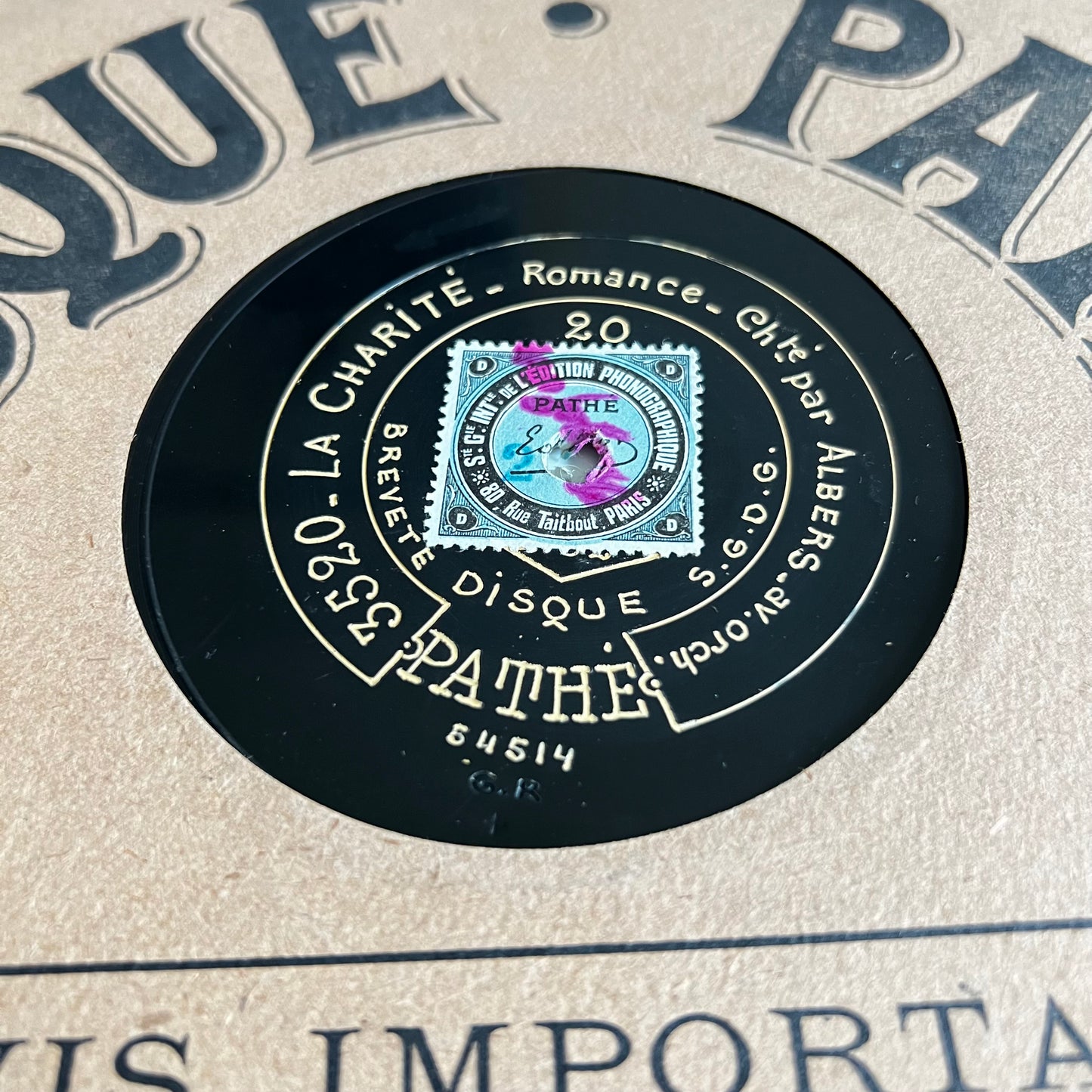 Disque Pathé - Le Soir / La Charité - 25cm