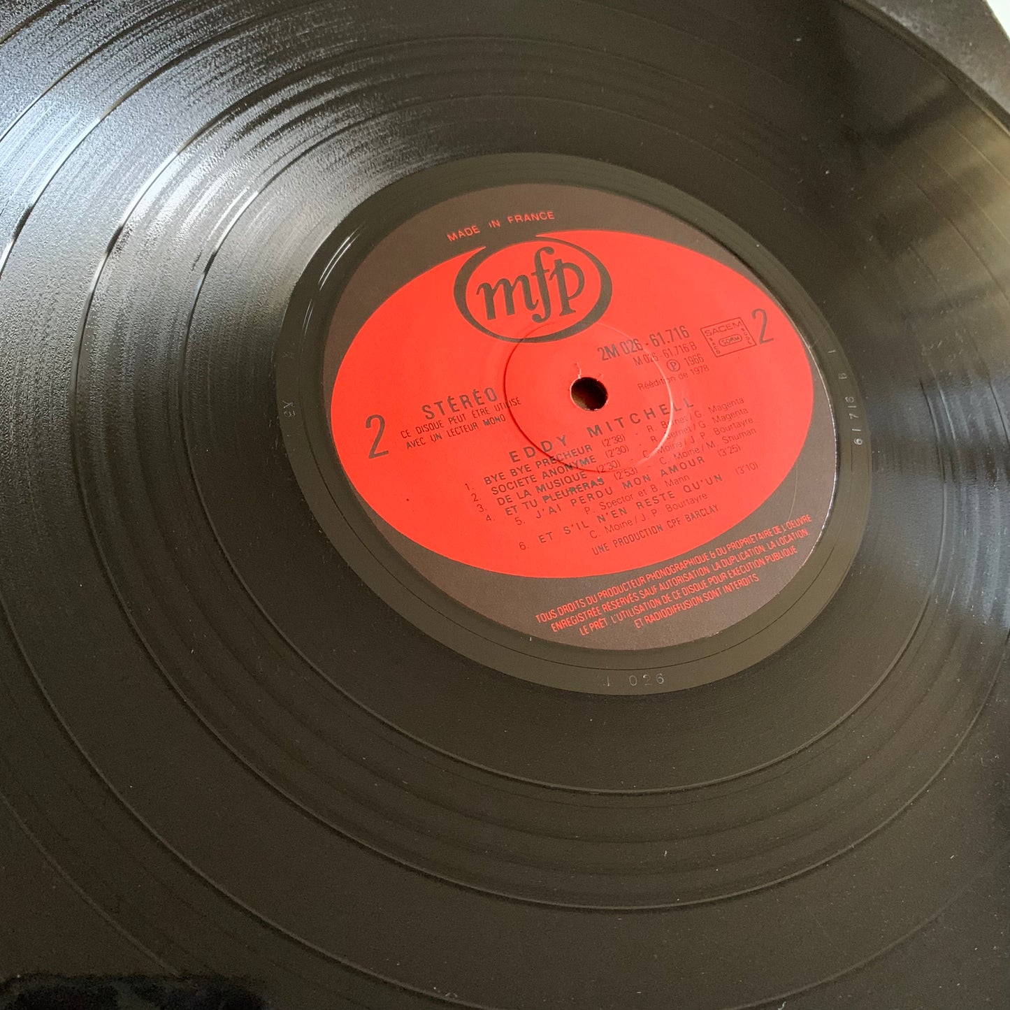 Eddy Mitchell - Alice / Société Anonyme / Toujours Un Coin Qui Me Rappelle - LP 1978 Occasion