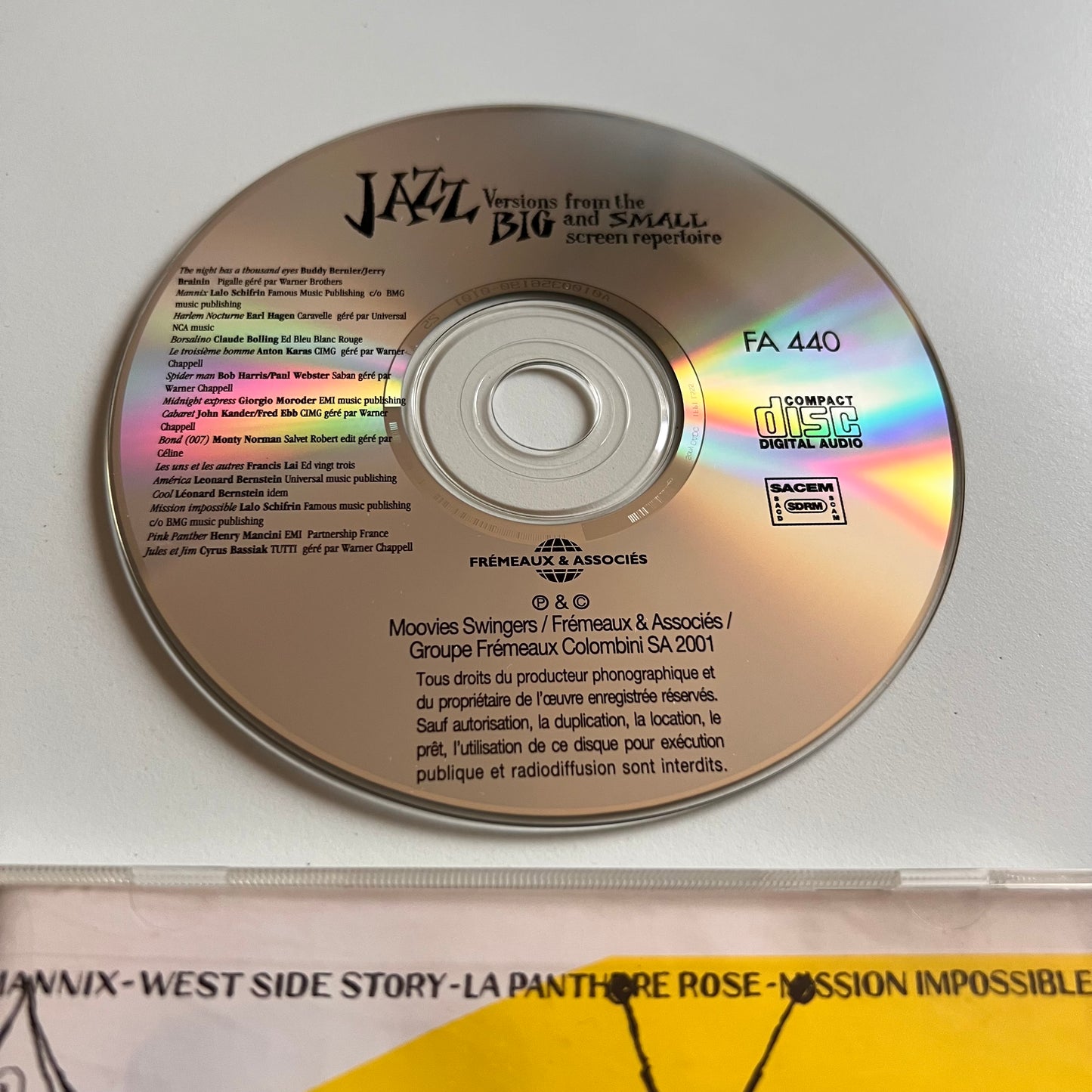 CD - The Movies Swingers - Jazz Versions From The Big And Small Screen Repertoire - 2001