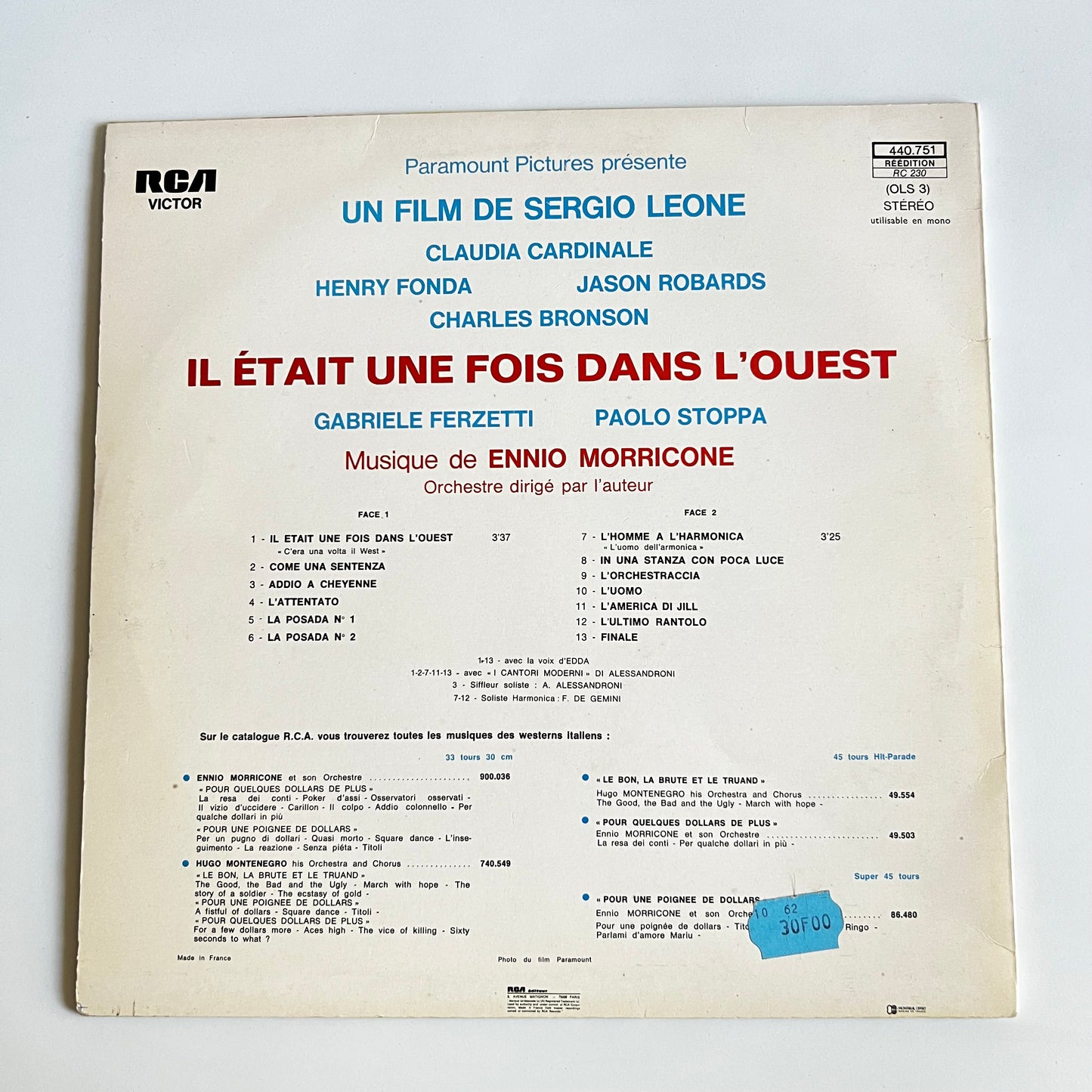 Ennio Morricone - Il Était Une Fois Dans L'Ouest - Bande Originale Du Film - LP