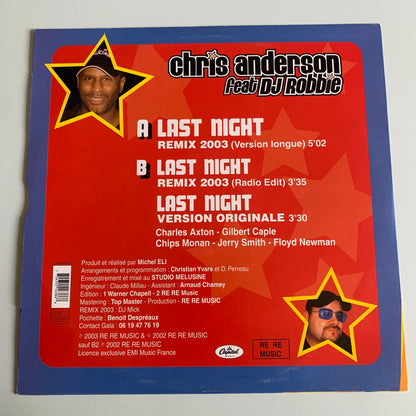 Chris Anderson & DJ Robbie - Last Night (Remix) 2003 - 12’ 2002 Occasion
