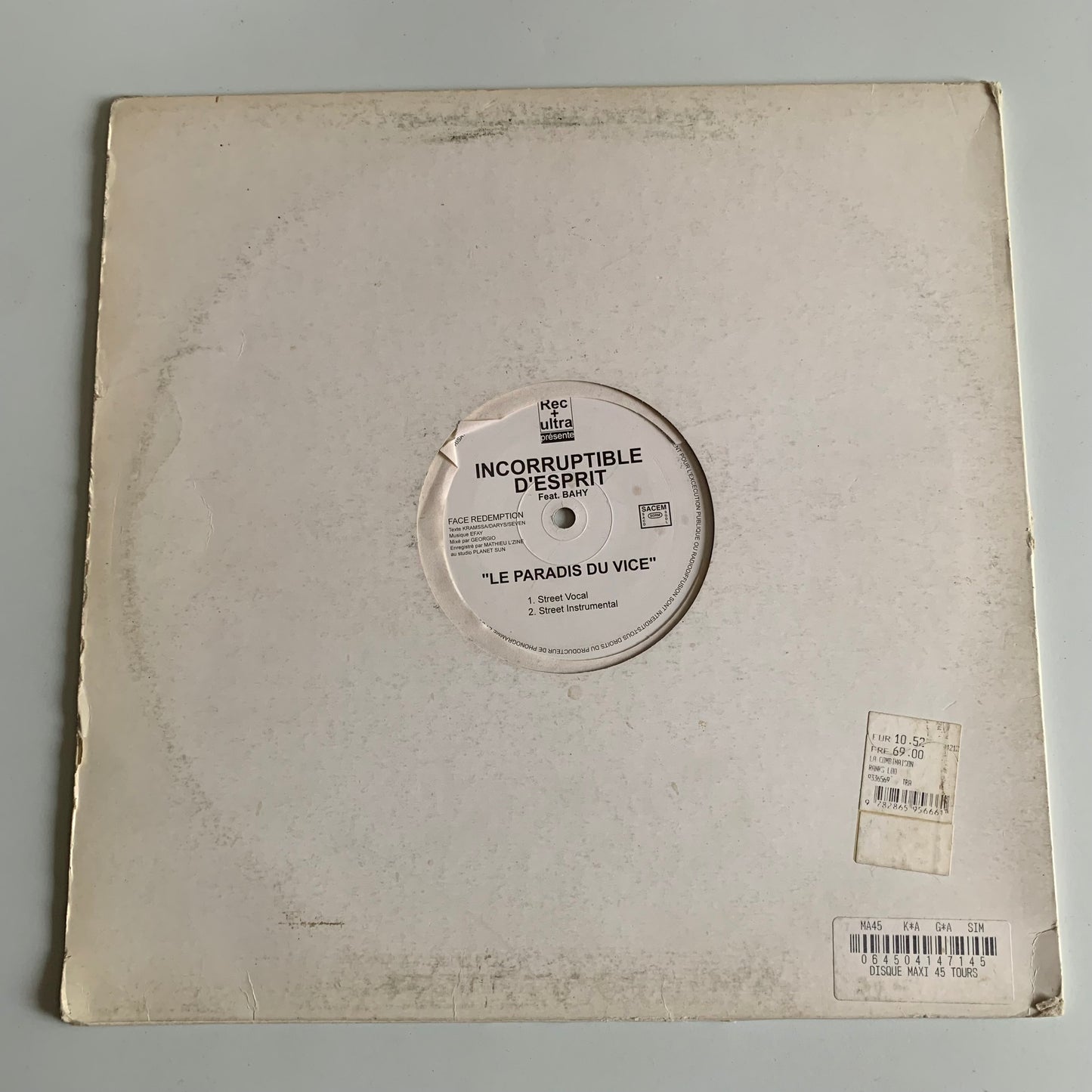 Incorruptible D'Esprit - Looranks - Le Paradis Du Vice / Créateur - 12“ Occasion