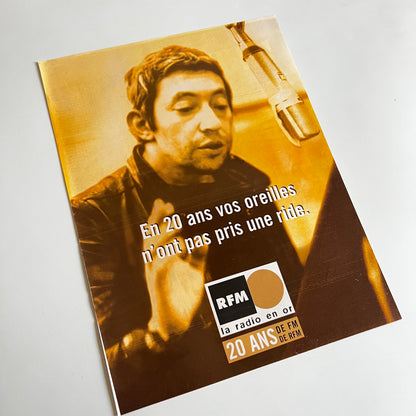 Affiche Originale Serge Gainsbourg  - Page de Magazine 30x23cm