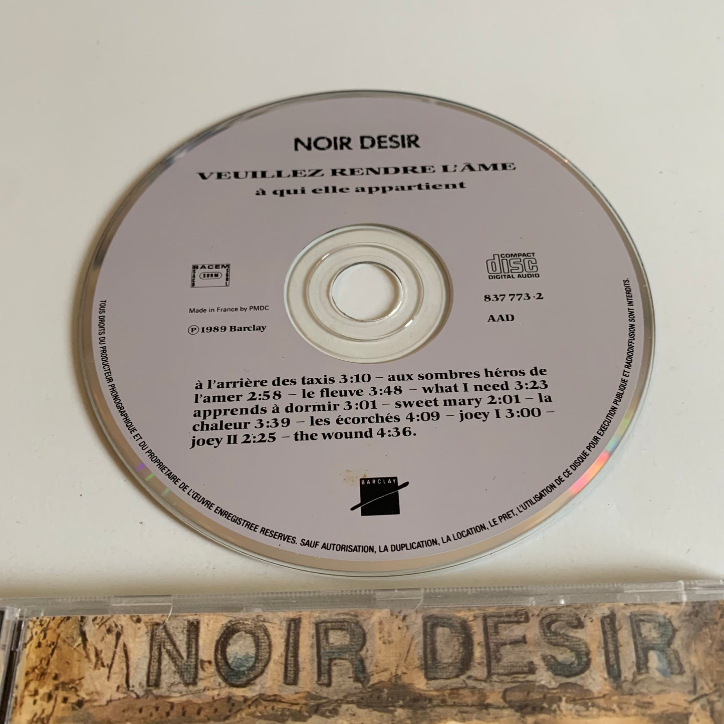 CD - Noir Désir - Veuillez Rendre L'Âme (À Qui Elle Appartient) - 1989 Occasion