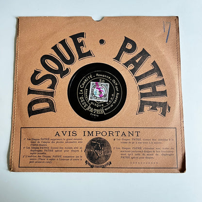Disque Pathé - Le Soir / La Charité - 25cm