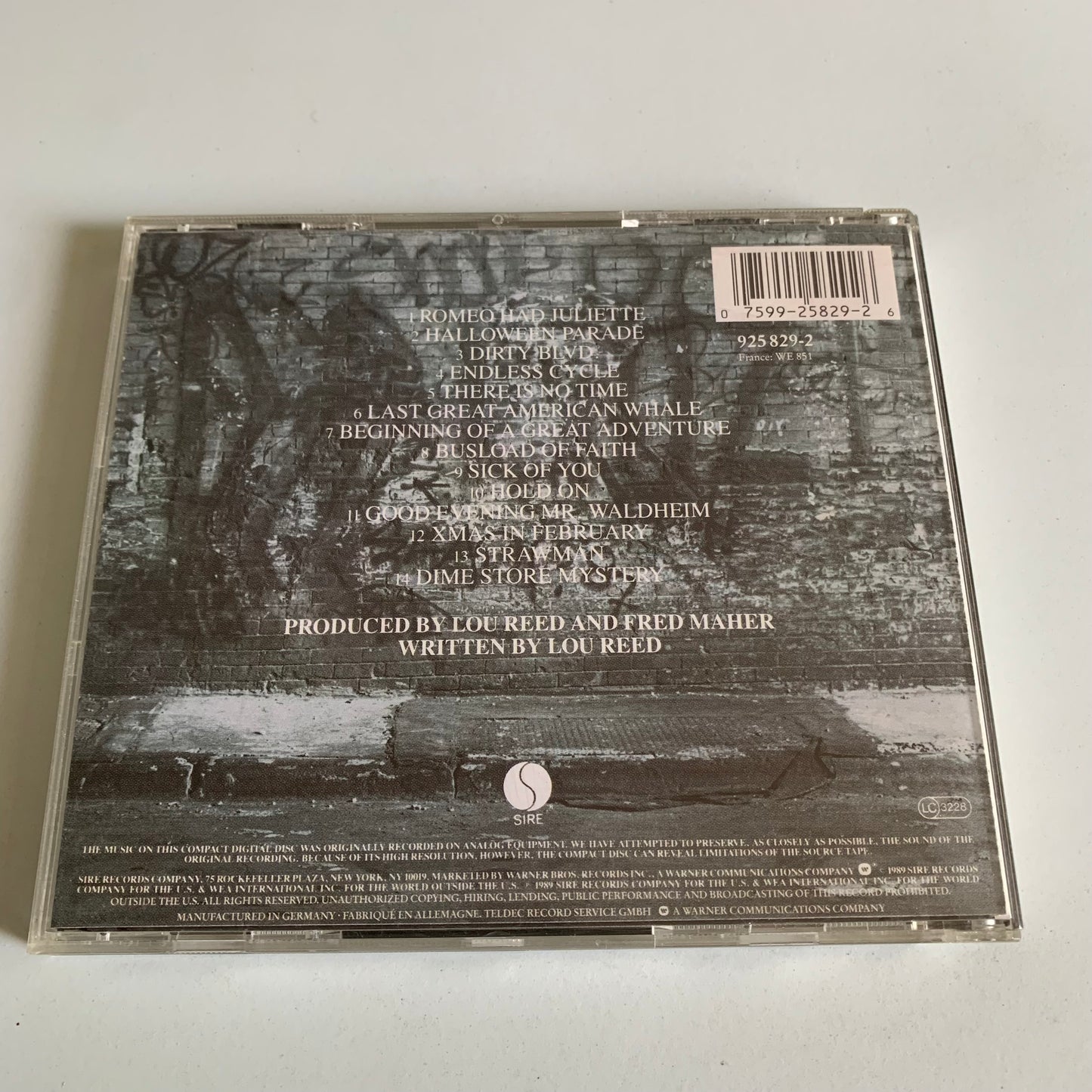 Lou Reed - New York - 1989 Occasion