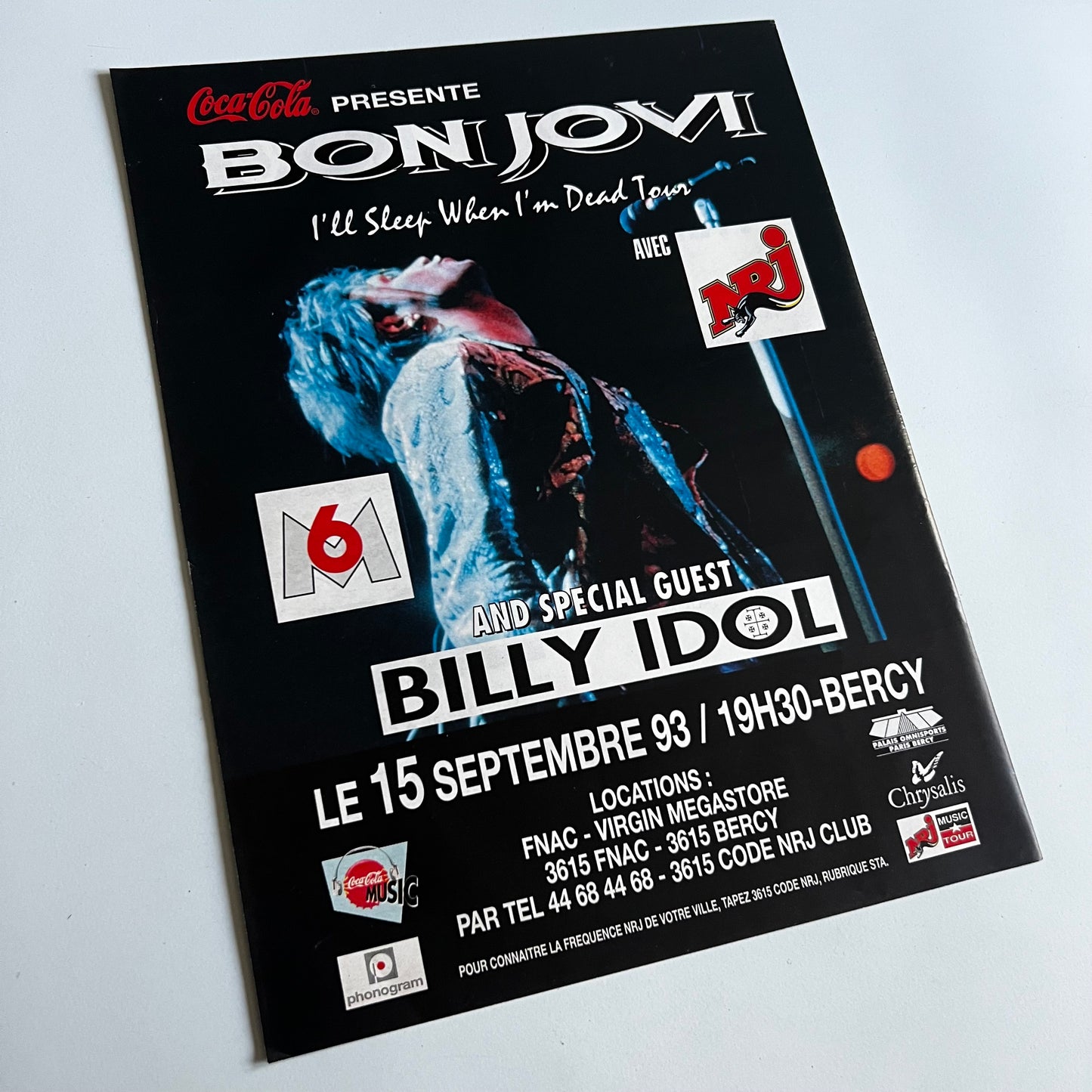 Affiche Originale Concert Bon Jovi 1993 - Page de Magazine 30x23cm