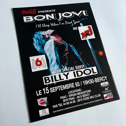 Affiche Originale Concert Bon Jovi 1993 - Page de Magazine 30x23cm