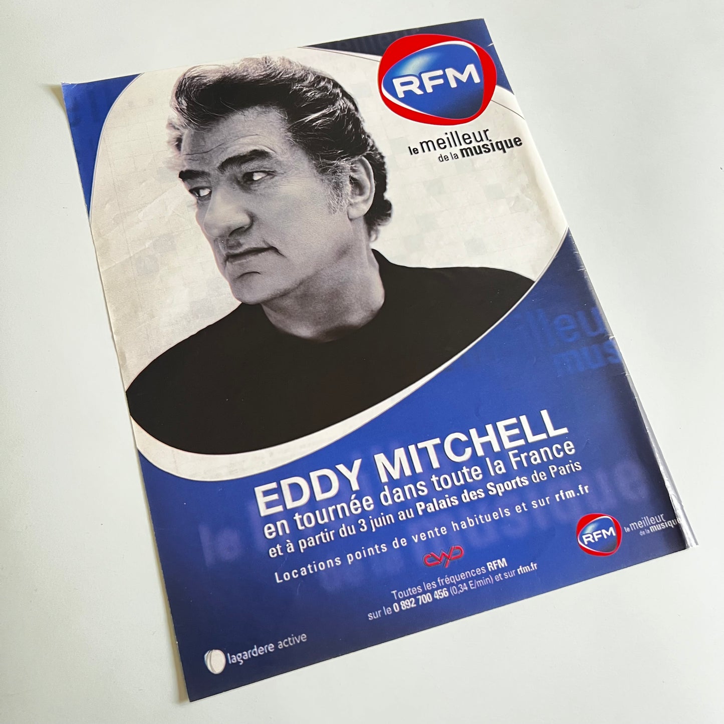 Affiche Originale Concert Eddy Mitchell - Page de Magazine 30x23cm