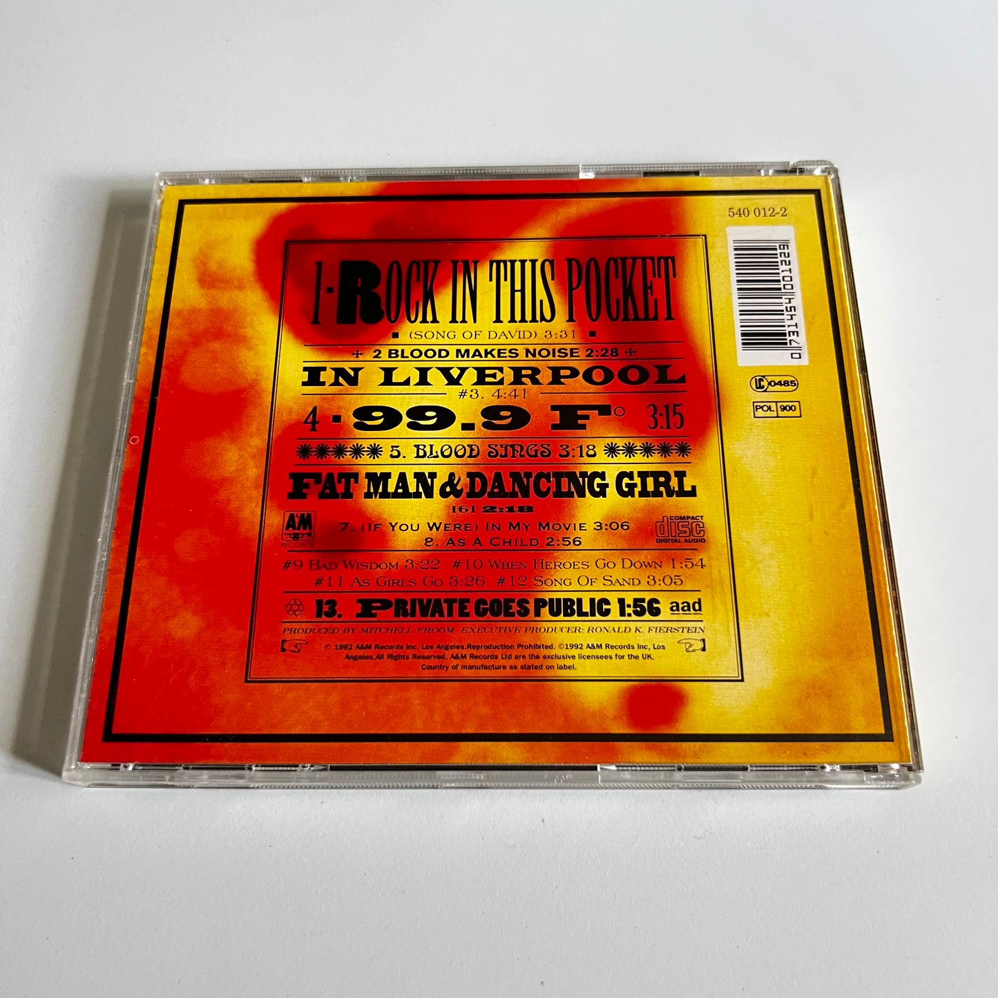 CD - Suzanne Vega - 99.9 F° - 1992
