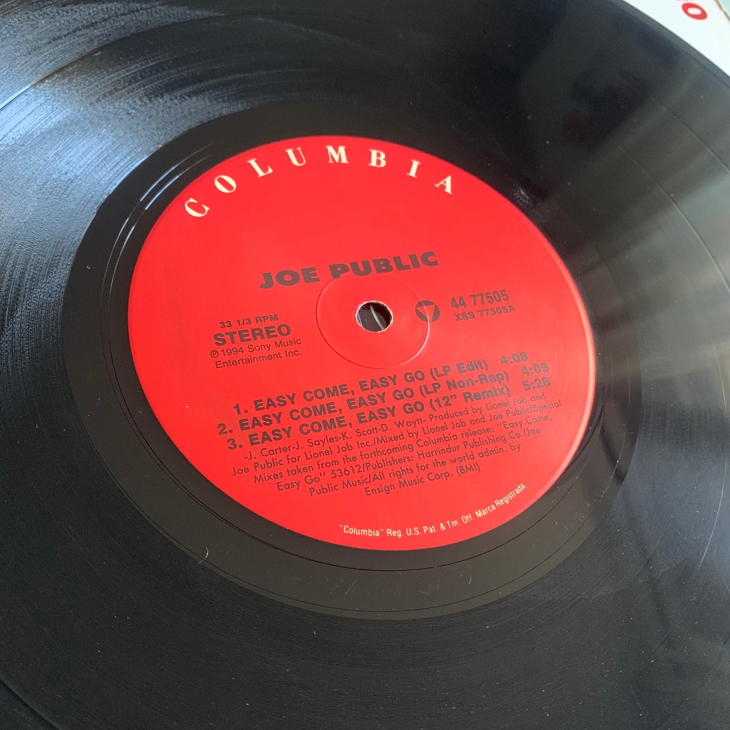 Joe Public - Easy Come, Easy Go - Single 1994