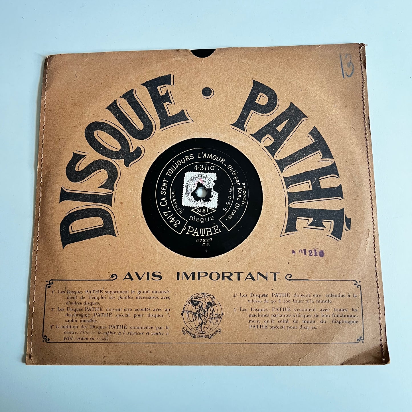 Disque Pathé - Petit Bonheur / Ca Sent Toujours L'Amour - 25cm