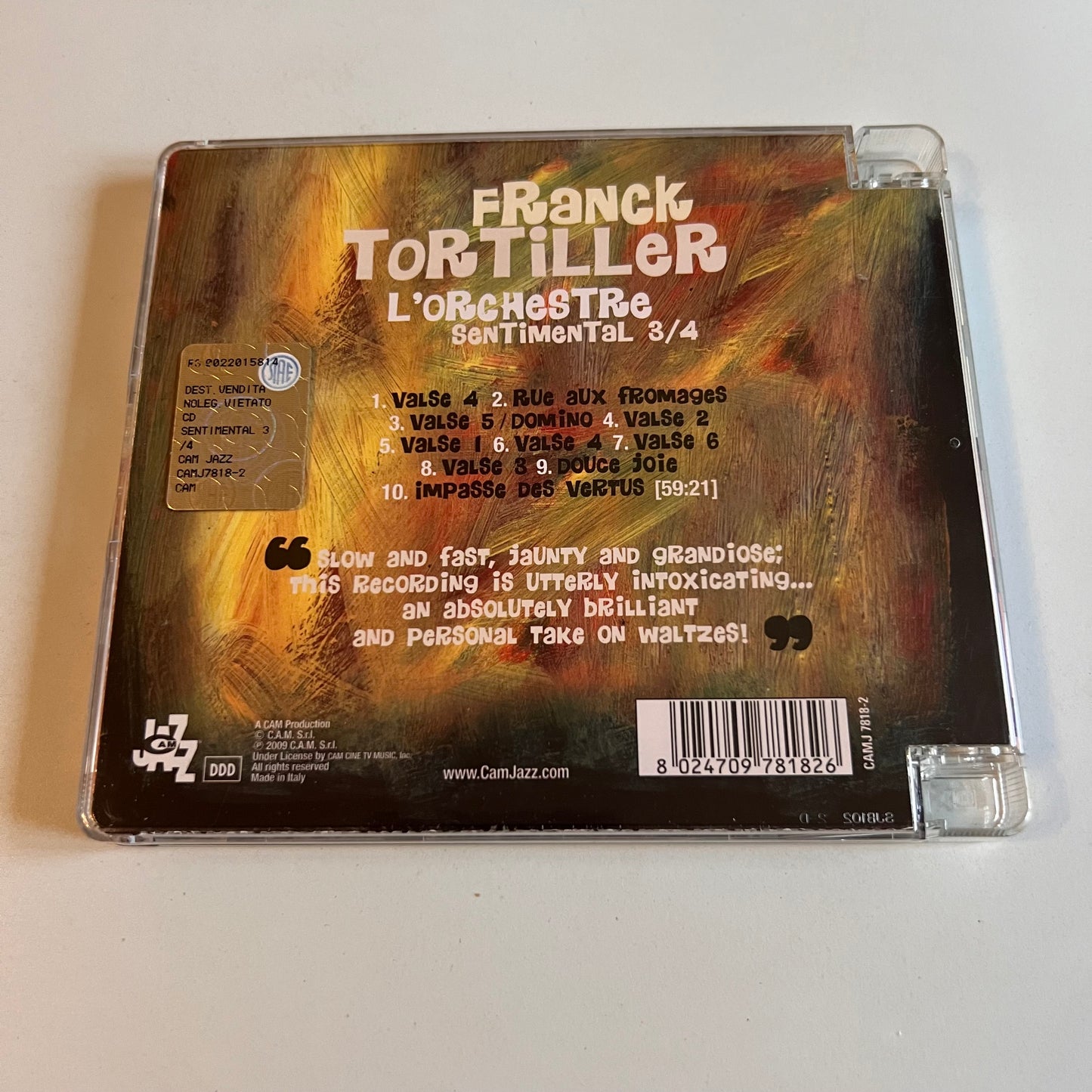 CD - Franck Tortiller - Sentimental 3/4 - 2009