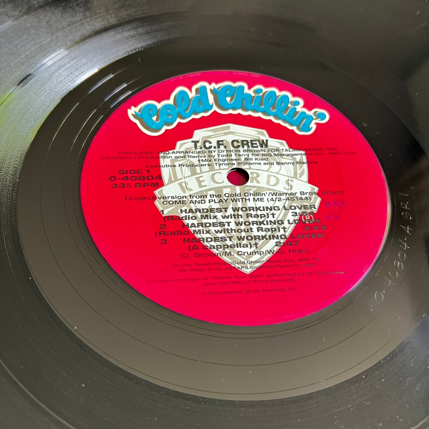 T.C.F. Crew - Hardest Working Lover - Single 1993